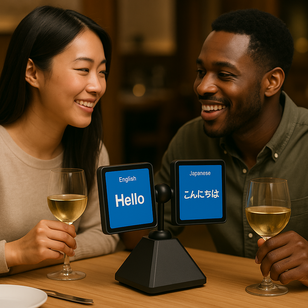 Device with one screen turned