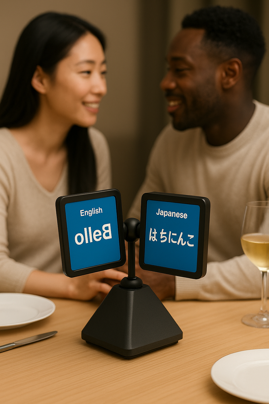 Reversed text demo on TableTalk Duo